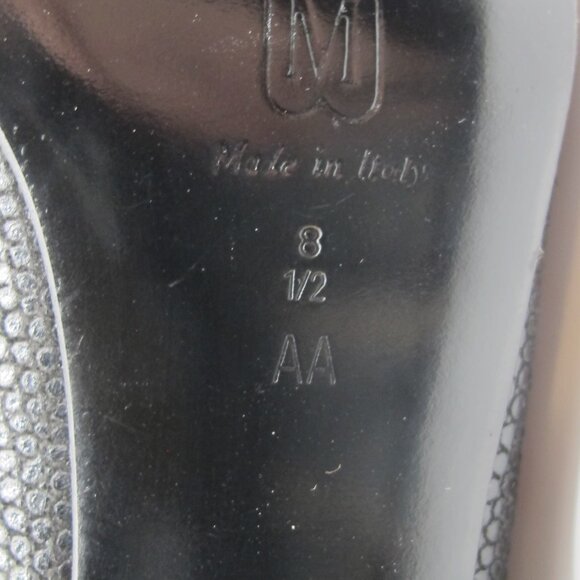 Bruno Magli Black Leather Crocodile/Lizard Heel in 8.5AA - Picture 8 of 8